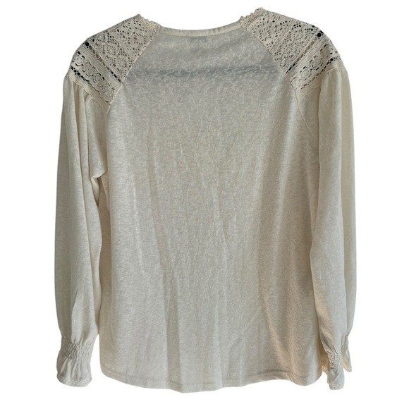 Sundance Ivory Crochet Detail Prairiecore Top, Size L - Picture 6 of 8